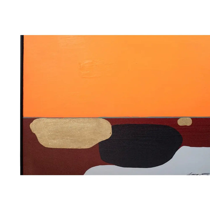 Tavla KARE DESIGN - ABSTRACT SHAPES ORANGE, 73x143 cm – produktbild av Dekoration från Kare Design | Arvande