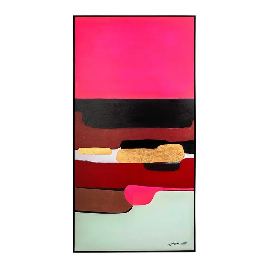 Tavla KARE DESIGN - ABSTRACT SHAPES PINK, 73x143 cm - produktbild av Dekoration från Kare Design | Arvande