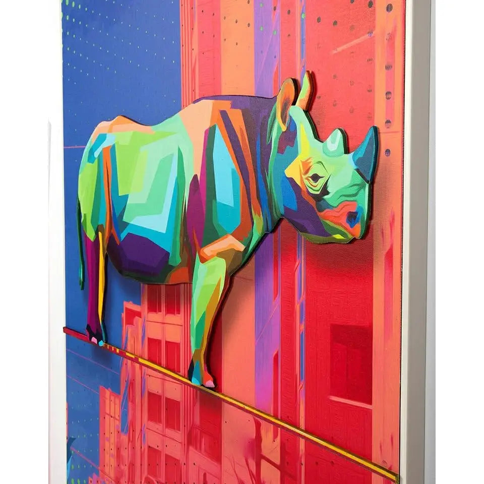 Tavla - RHINO IN THE CITY, 88x110 cm – produktbild av Nyheter ej översatt från King Home | Arvande