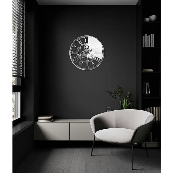 Väggklocka KARE DESIGN - GEAR SILVER, 60 cm - produktbild av Klockor från Kare Design | Arvande