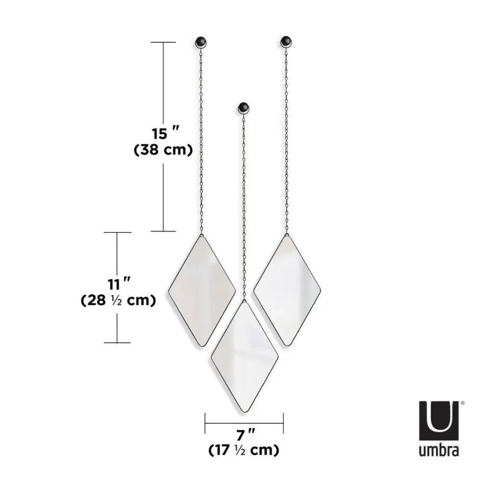 Väggspegel UMBRA - DIMA DIAMOND, svart - produktbild av Speglar från Umbra | Arvande