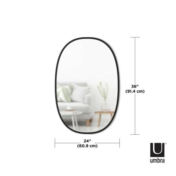 Väggspegel UMBRA - HUB 61 x 91 cm, svart – produktbild av Speglar från Umbra | Arvande
