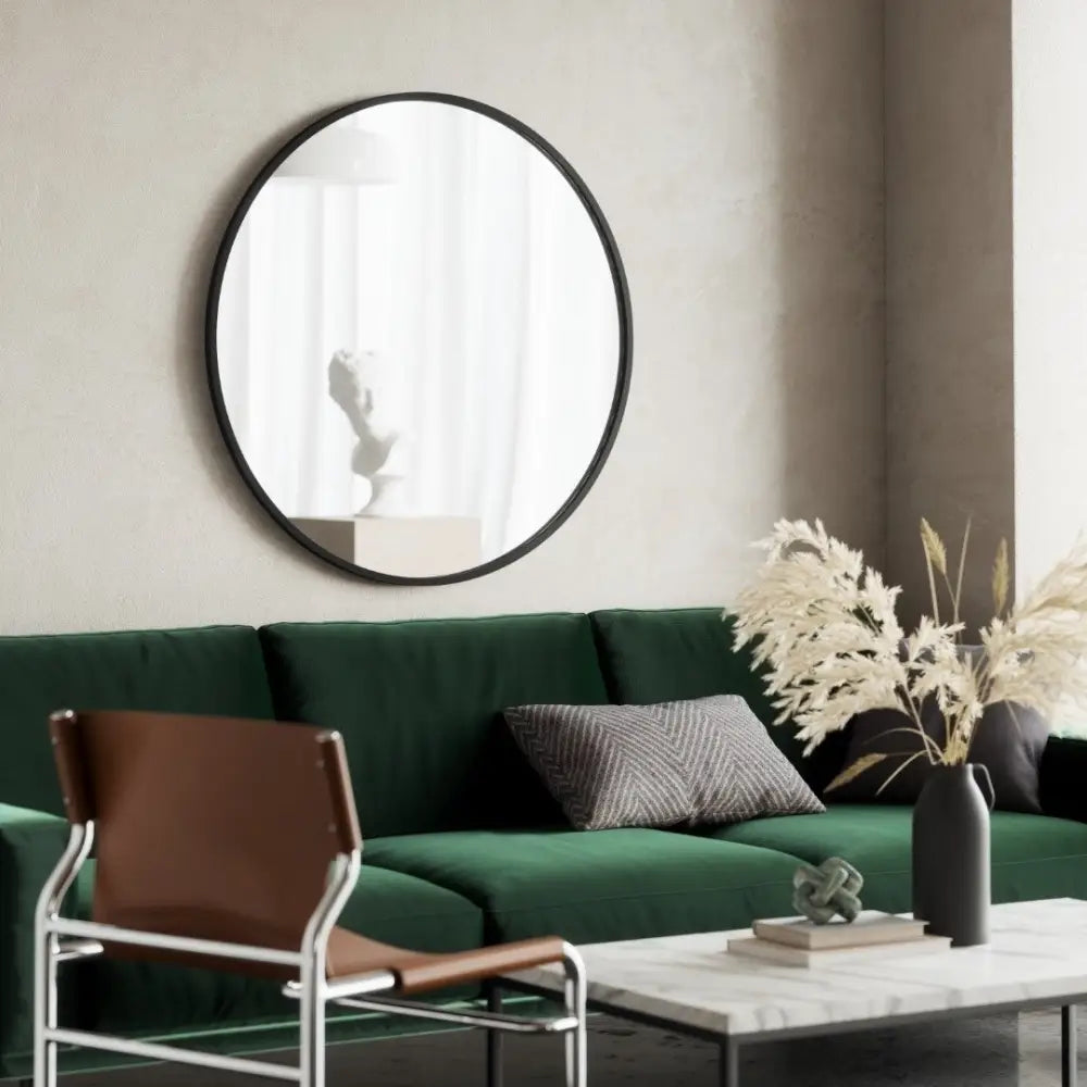 Väggspegel UMBRA - HUB 94 cm, svart – produktbild av Speglar från Umbra | Arvande