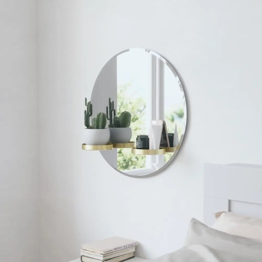 Väggspegel UMBRA - PERCH 60 cm, mässing - produktbild av Speglar från Umbra | Arvande