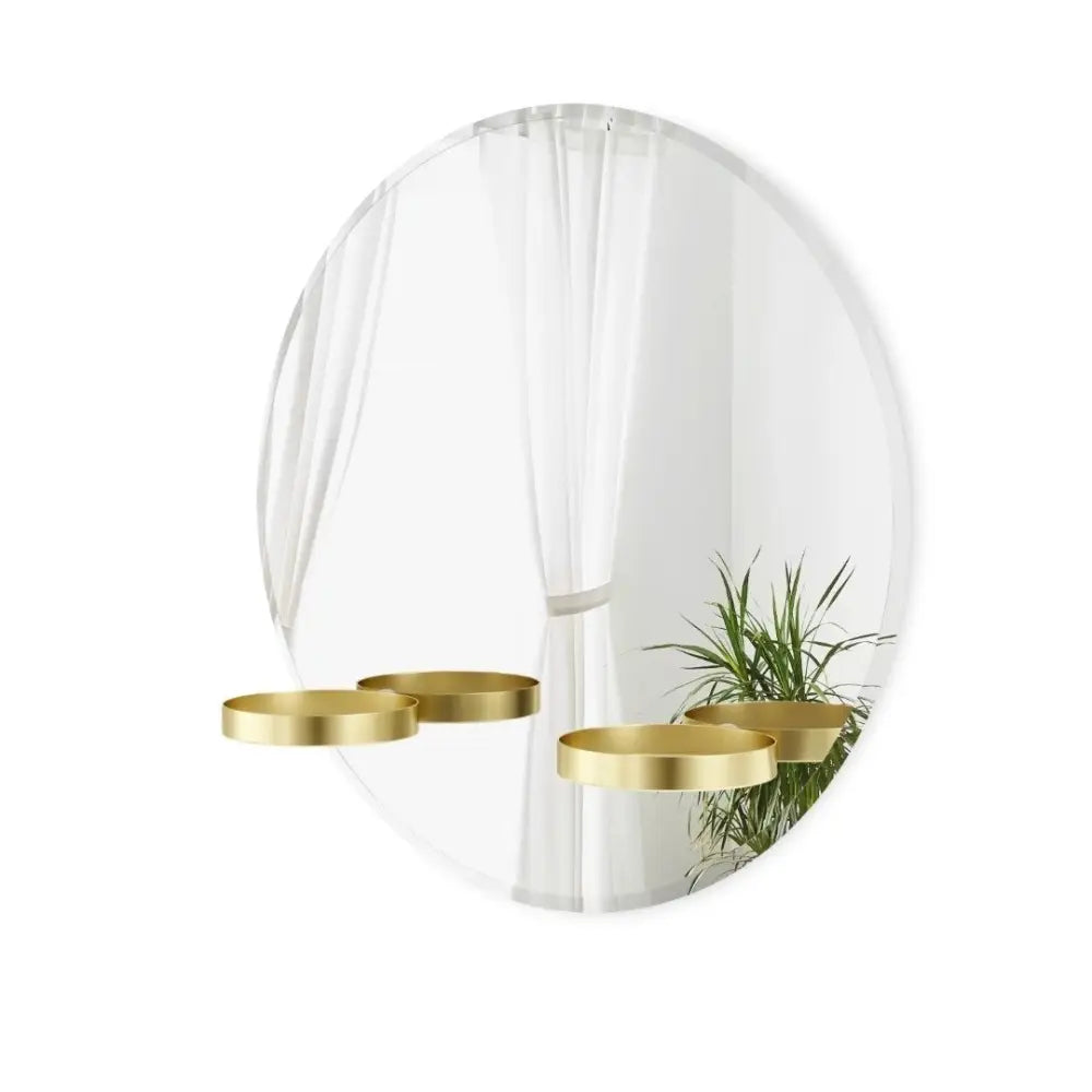 Väggspegel UMBRA - PERCH 60 cm, mässing - produktbild av Speglar från Umbra | Arvande